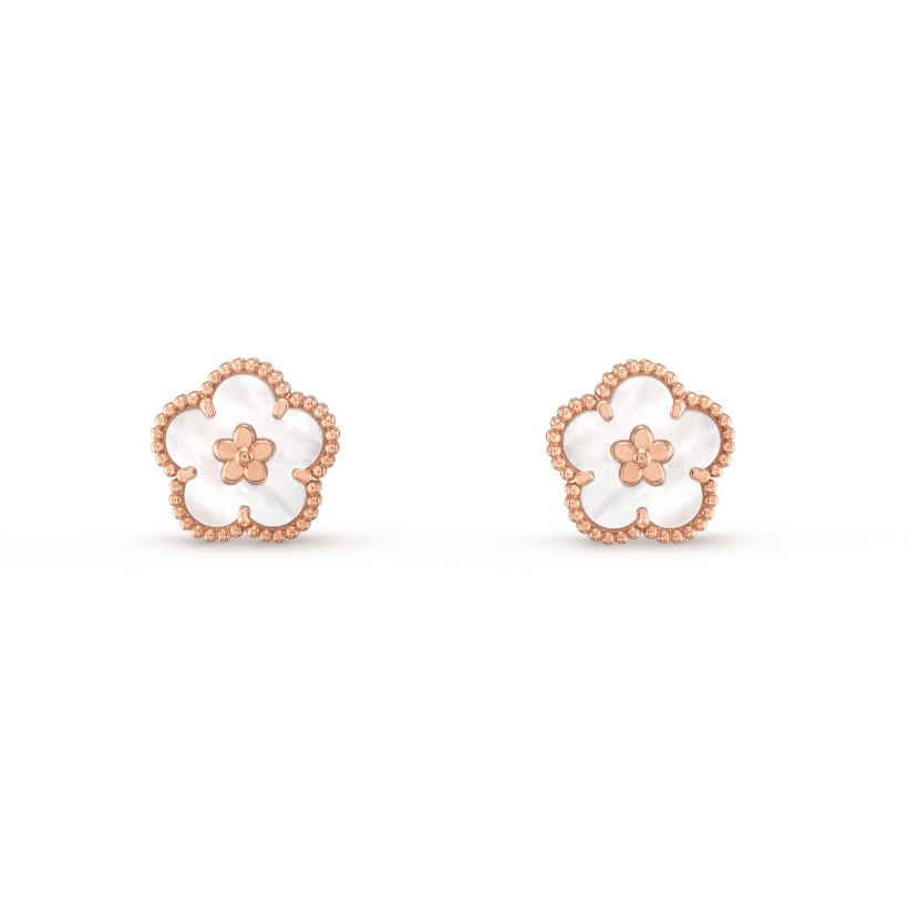 [Dawnora Jewelry]LUCKY PINK GOLD WHITE MOP EARRINGS