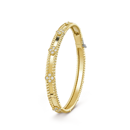 [Dawnora Jewelry]CLOVER BRACELET 4MM DIAMONDS