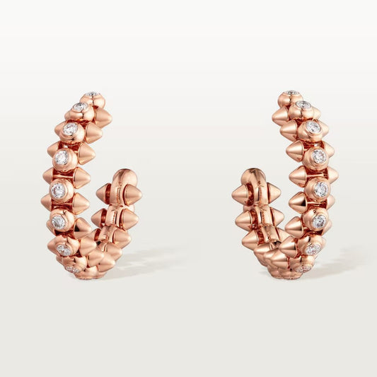 [Dawnora Jewelry]CLASH FULL DIAMOND MEDIUM EARRINGS