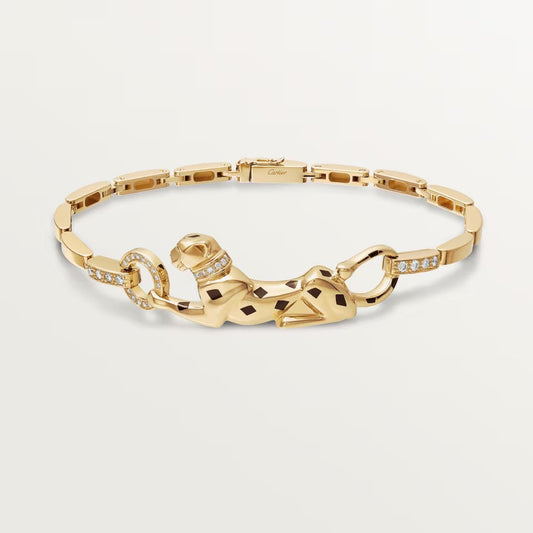 [Dawnora Jewelry]PANTHERE HALF DIAMOND ON CHAIN BRACELET