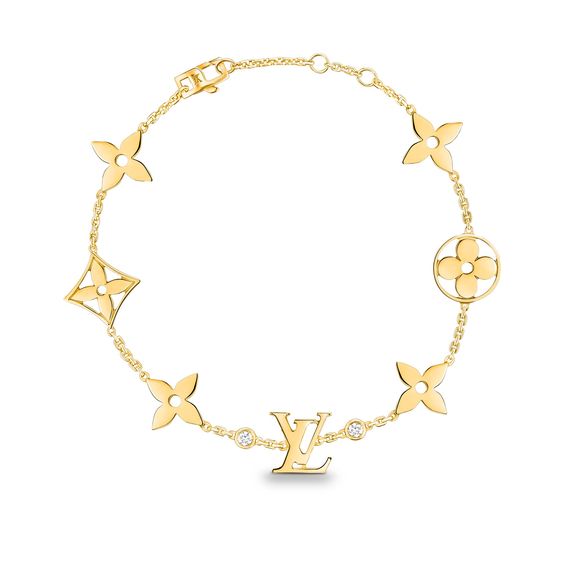 [Dawnora Jewelry]STAR AND SUN 7 MOTIFS GOLD BRACELET
