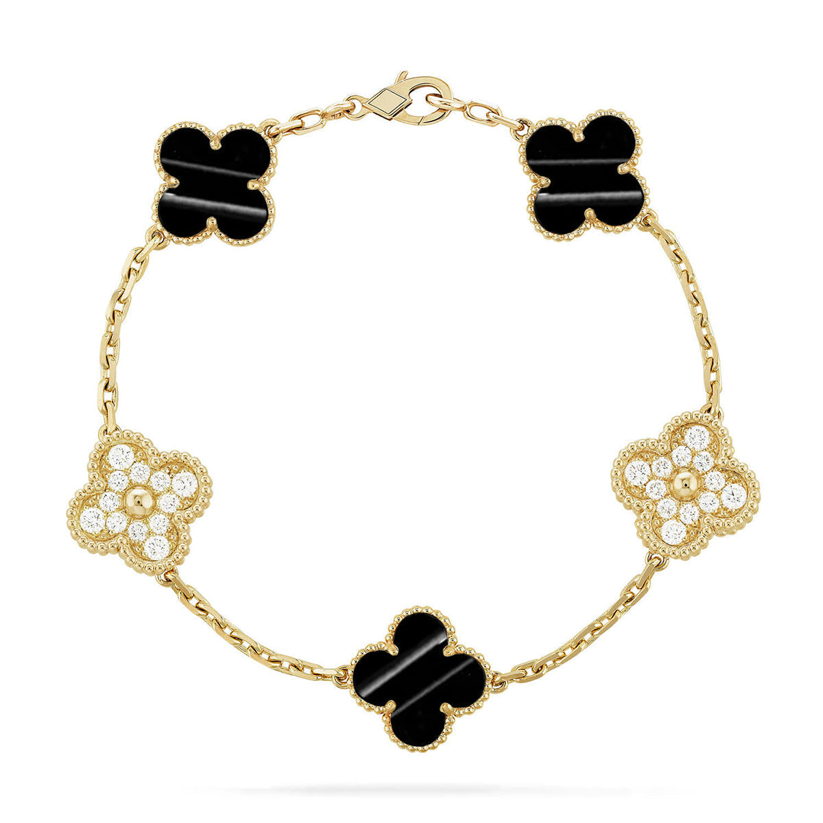 [Dawnora Jewelry] CLOVER 5 MOTIF PULSAR STONE BRACELET COLLECTION