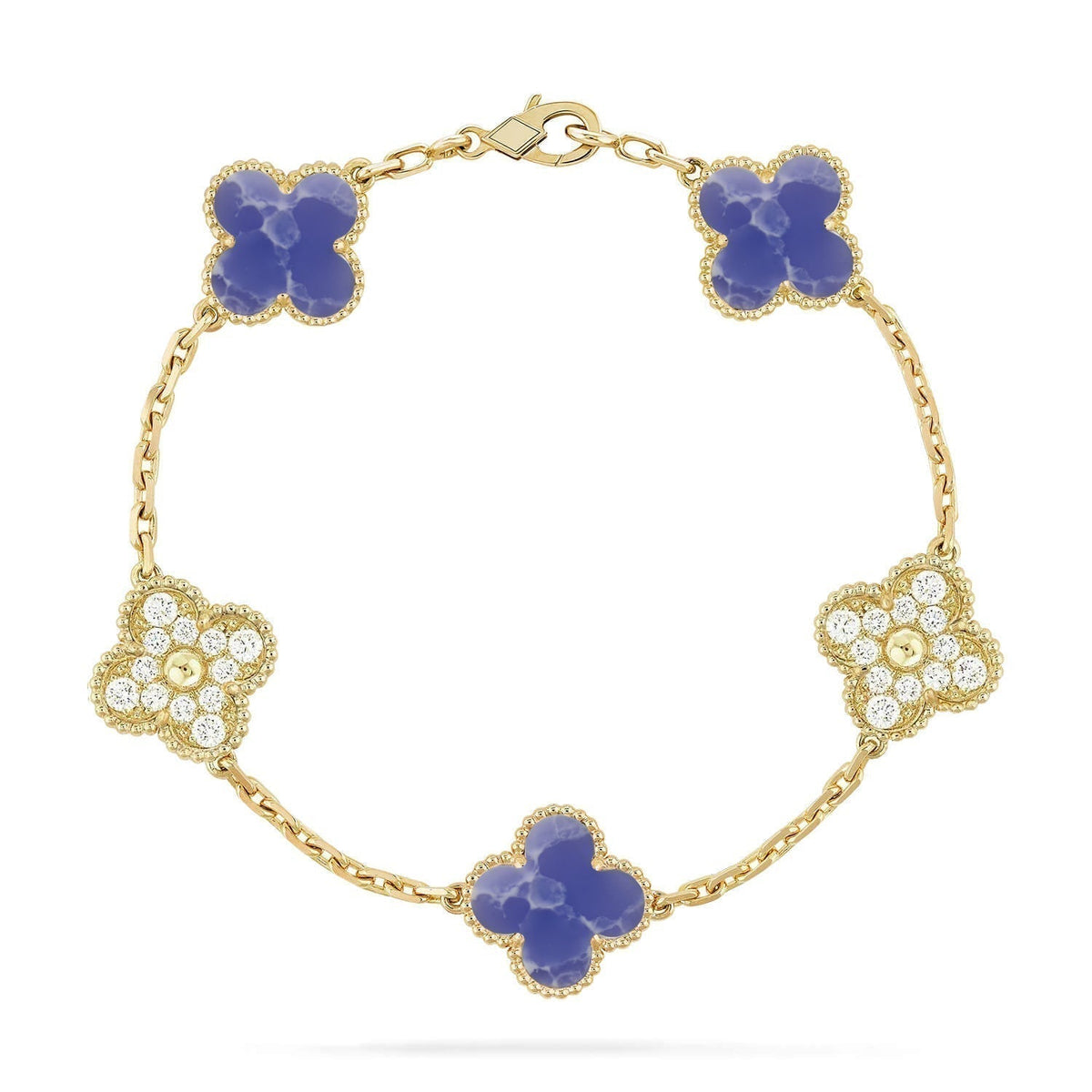 [Dawnora Jewelry]CLOVER 5 MOTIF BLUE VEINS BRACELET COLLECTION