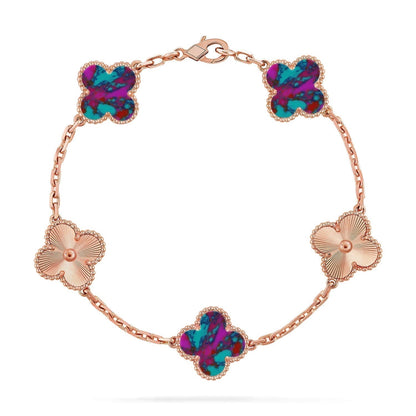 [Dawnora Jewelry]CLOVER 5 MOTIF COLOR GEMSTONES BRACELET COLLECTION