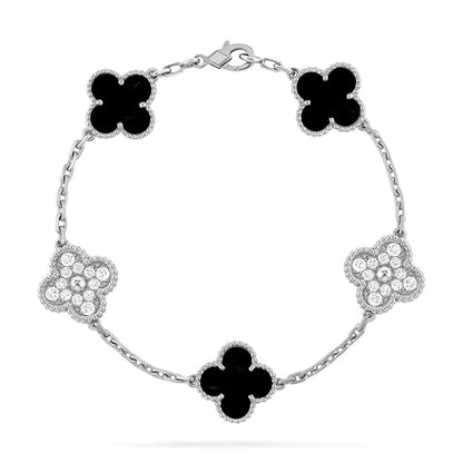 [Dawnora Jewelry] CLOVER 5 MOTIF ONYXS BRACELET COLLECTION