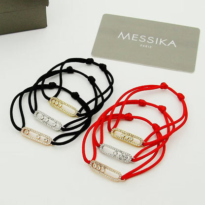 [Dawnora Jewelry]Care(Medium-3.5mm) pink cord pavé bracelet