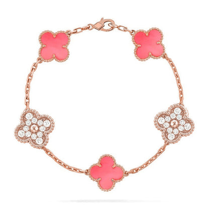 [Dawnora Jewelry] CLOVER 5 MOTIFS  PINK MOP BRACELET COLLECTION