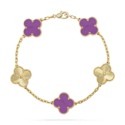 [Dawnora Jewelry] CLOVER 5 MOTIF VIOLET BRACELET COLLECTION