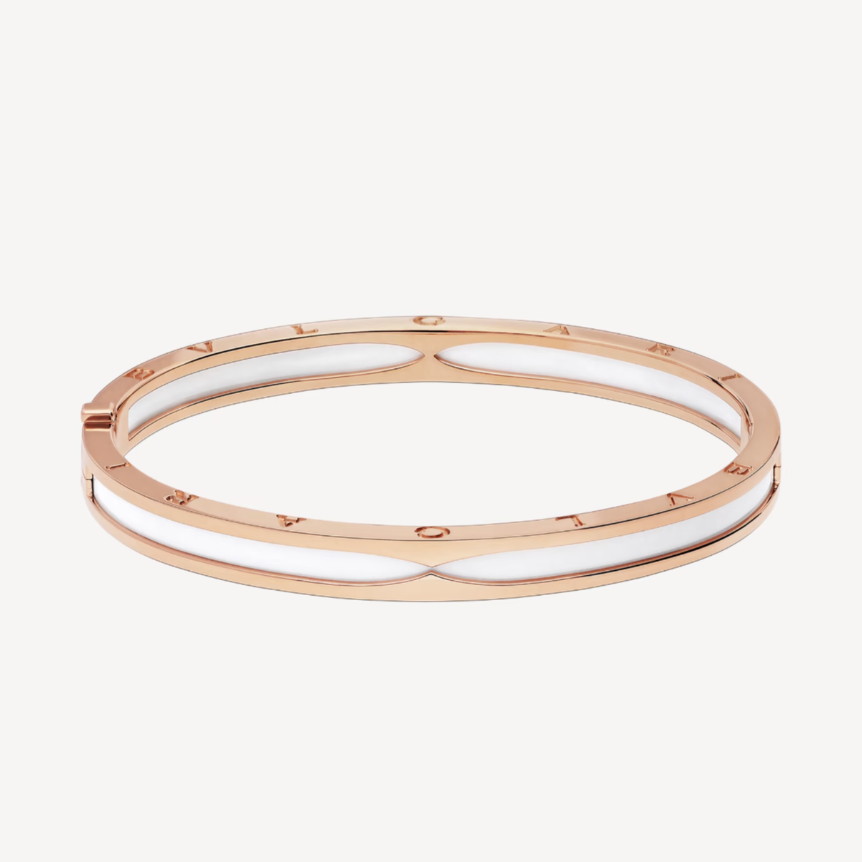 [Dawnora Jewelry]ZERO 1 PINK GOLD WITH WHITE CERAMIC BRACELET