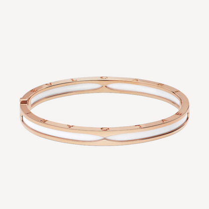 [Dawnora Jewelry]ZERO 1 PINK GOLD WITH WHITE CERAMIC BRACELET