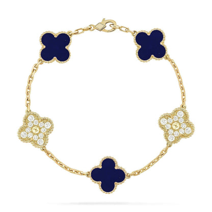 [Dawnora Jewelry]CLOVER 5 MOTIF LAPIS LAZULI BRACELET COLLECTION