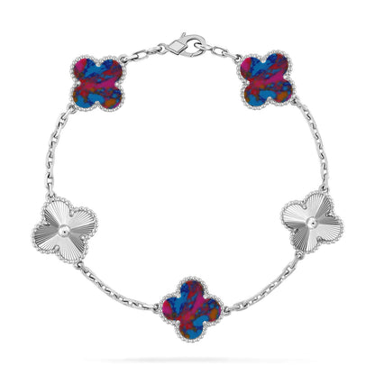 [Dawnora Jewelry]CLOVER 5 MOTIF COLOR GEMSTONES BRACELET COLLECTION