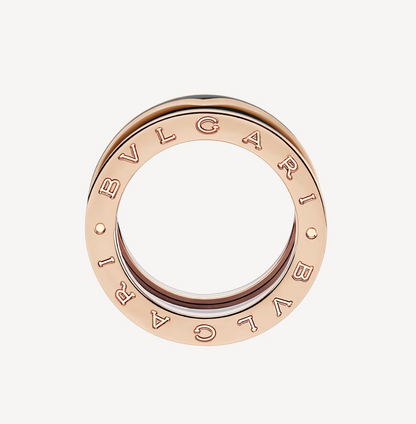 [Dawnora Jewelry]ZERO 1 TWO-BAND WITH MATTE BLACK CERAMIC PINK GOLD RING