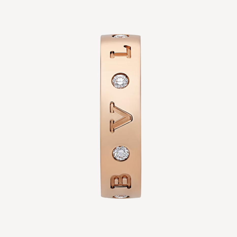 [Dawnora Jewelry]ZERO 1 ESSENTIAL PINK GOLD BAND WITH DIAMONDS RING