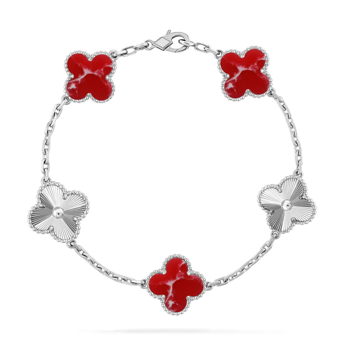 [Dawnora Jewelry]CLOVER 5 MOTIF RED PATTERN BRACELET COLLECTION