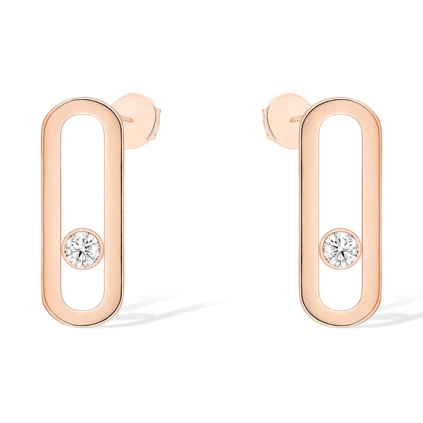 [Dawnora Jewelry]MOVE UNO SMALL 1 DIAMOND EARRINGS