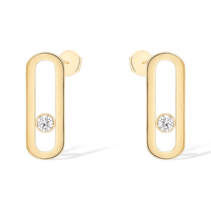 [Dawnora Jewelry]MOVE UNO SMALL 1 DIAMOND EARRINGS