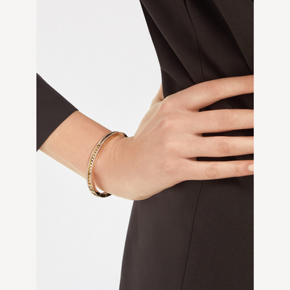 [Dawnora Jewelry]ZERO 1 SPIRAL AND PAVED DIAMOND GOLD BRACELET