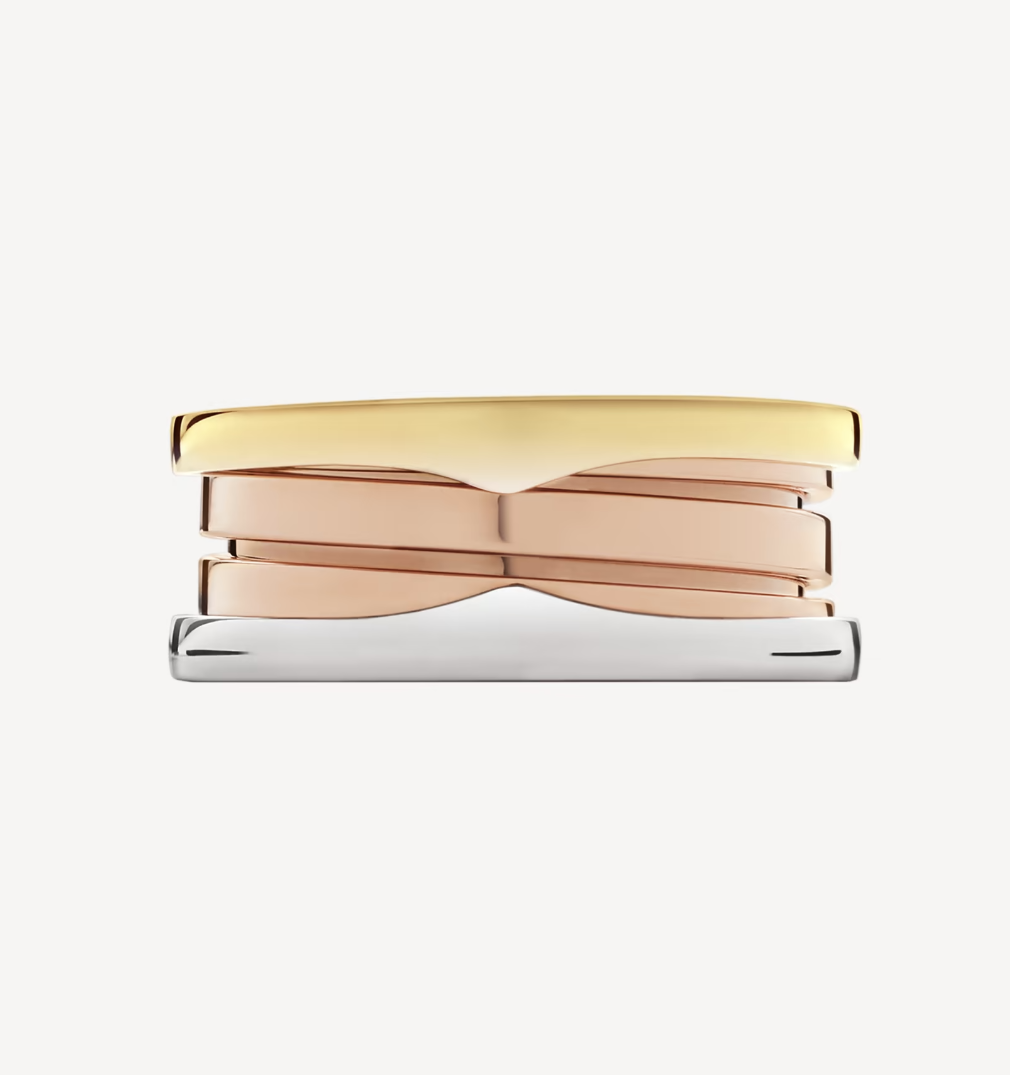 [Dawnora Jewelry]ZERO 1 THREE-BAND ROSE WHITE AND YELLOW RING