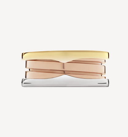 [Dawnora Jewelry]ZERO 1 THREE-BAND ROSE WHITE AND YELLOW RING