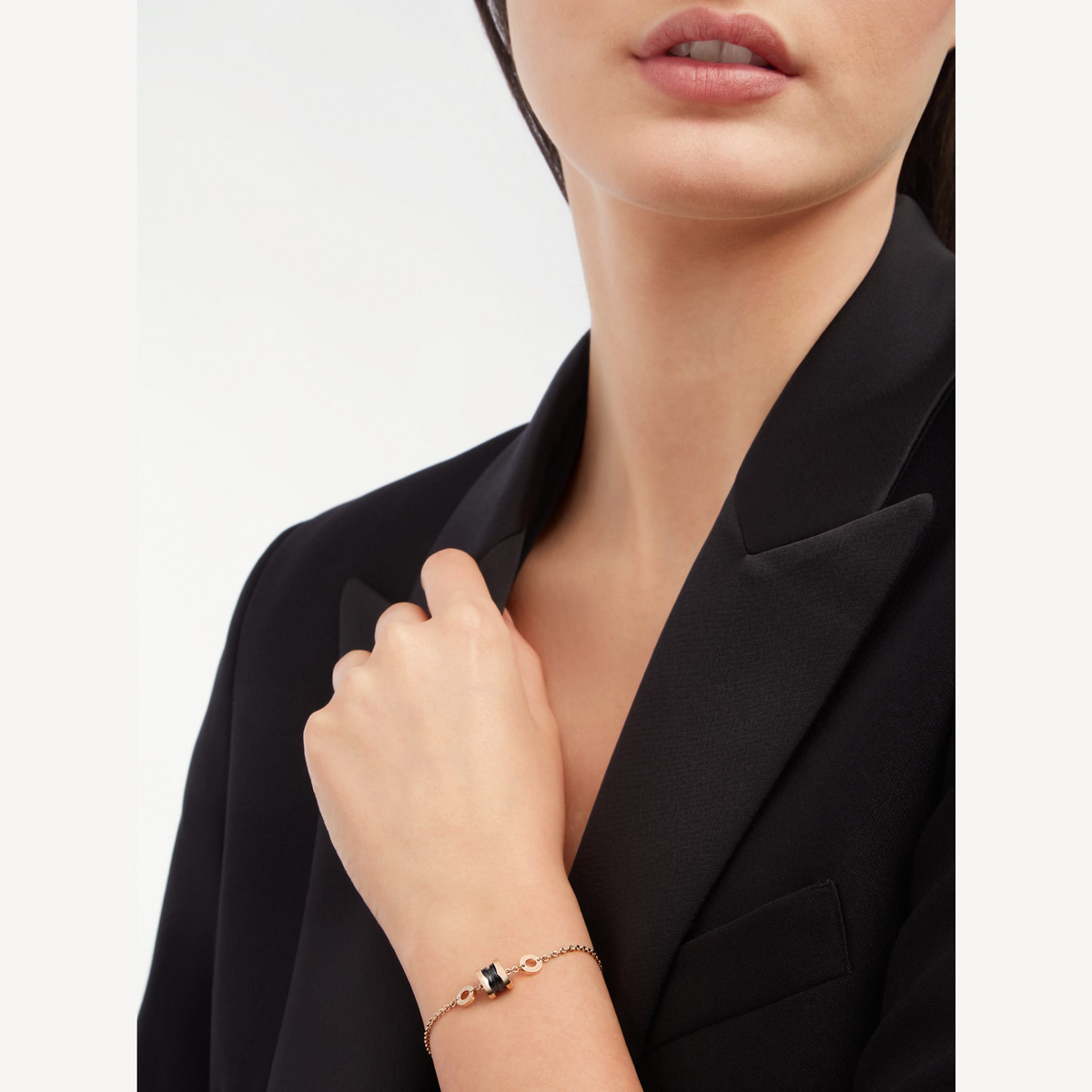[Dawnora Jewelry]ZERO 1 SOFT PINK GOLD AND BLACK CERAMIC BRACELET