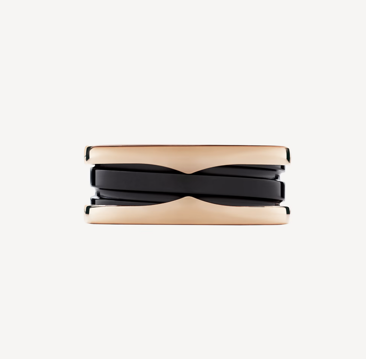 [Dawnora Jewelry]ZERO 1 TWO-BAND LOOPS AND BLACK CERAMIC PINK GOLD RING