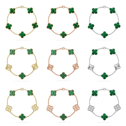[Dawnora Jewelry] CLOVER 5 MOTIF MALACHITE BRACELET COLLECTION