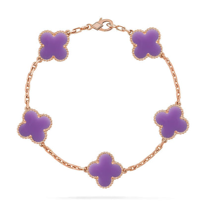 [Dawnora Jewelry]CLOVER 5 MOTIF LIGHT PURPLE BRACELET COLLECTION