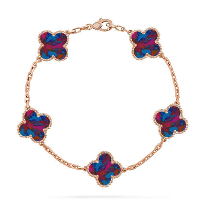 [Dawnora Jewelry]CLOVER 5 MOTIF COLOR GEMSTONES BRACELET COLLECTION