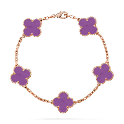 [Dawnora Jewelry] CLOVER 5 MOTIF VIOLET BRACELET COLLECTION