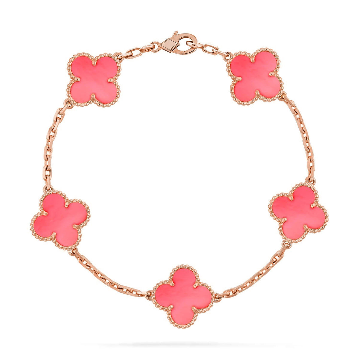 [Dawnora Jewelry] CLOVER 5 MOTIFS  PINK MOP BRACELET COLLECTION