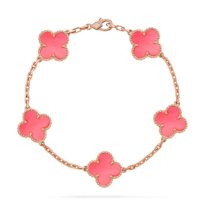 [Dawnora Jewelry] CLOVER 5 MOTIFS  PINK MOP BRACELET COLLECTION