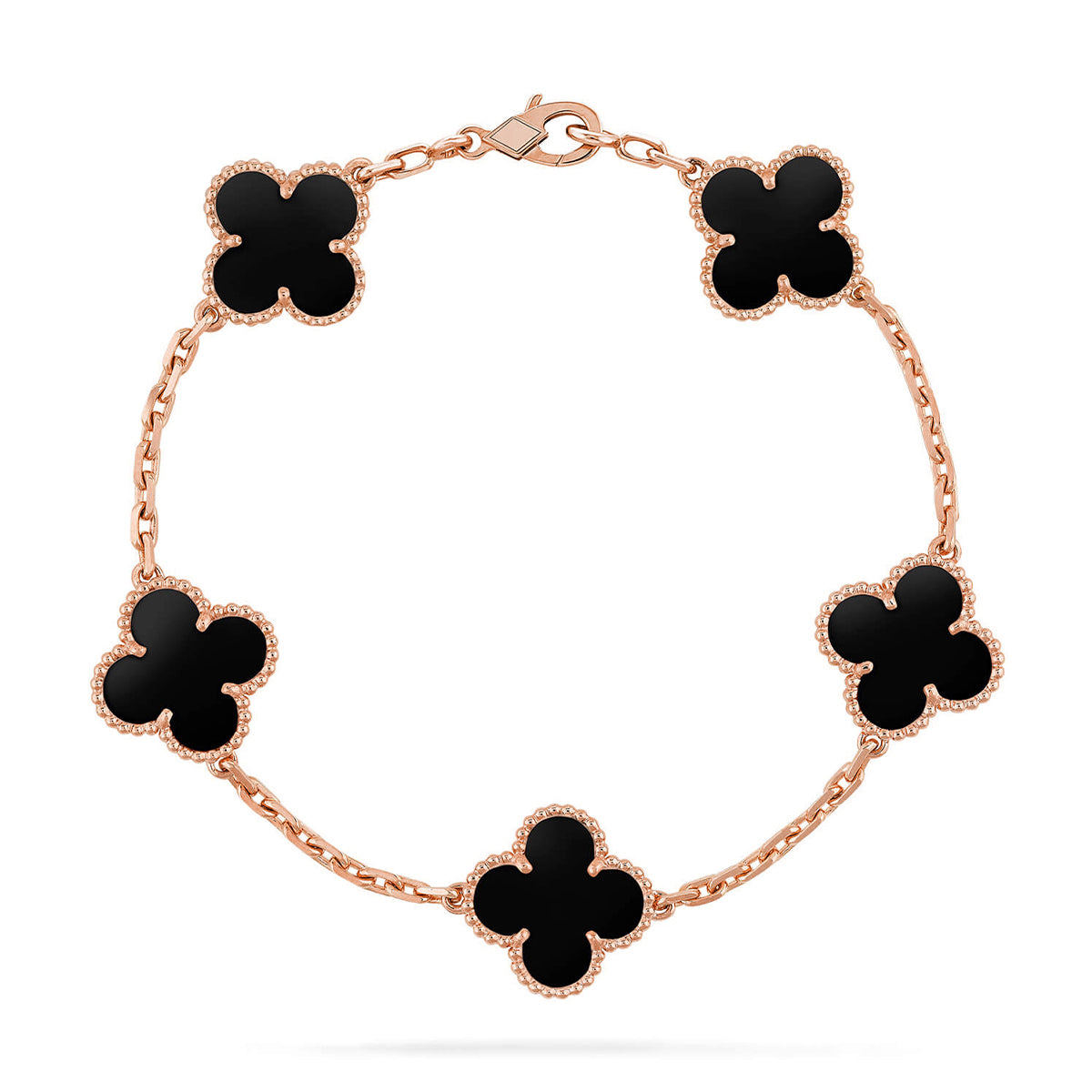 [Dawnora Jewelry] CLOVER 5 MOTIF ONYXS BRACELET COLLECTION