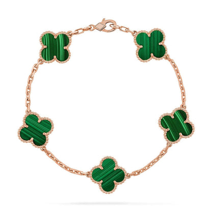 [Dawnora Jewelry] CLOVER 5 MOTIF MALACHITE BRACELET COLLECTION