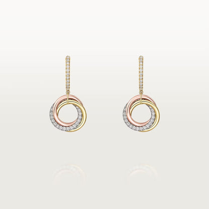 [Dawnora Jewelry]TRINITY HALF DIAMOND  EARRINGS