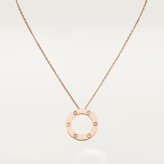 [Dawnora Jewelry]LOVE NECKLACE 16MM 3 DIAMONDS