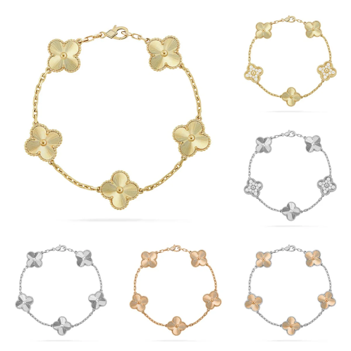[Dawnora Jewelry] CLOVER 5 MOTIF LASER BRACELET COLLECTION