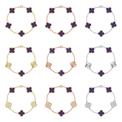 [Dawnora Jewelry]CLOVER 5 MOTIF COLOR GEMSTONES BRACELET COLLECTION