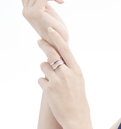 [Dawnora Jewelry]ZERO 1 WITH PAVED DIAMONDS ON THE SPIRAL RING