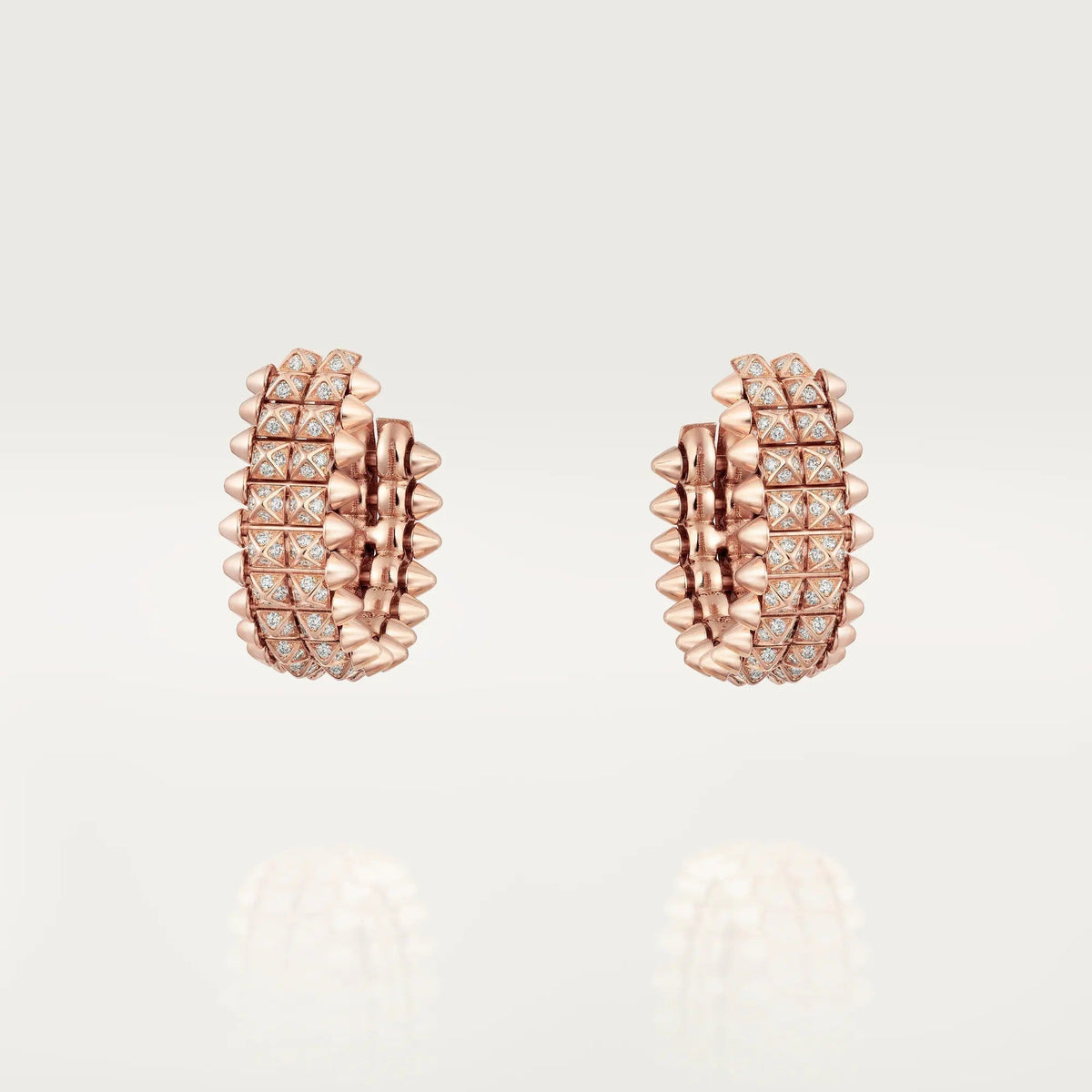 [Dawnora Jewelry]CLASH 9.2MM FULL DIAMOND DOUBLE ROW EARRINGS