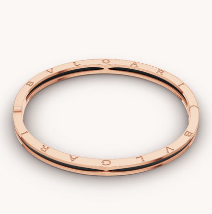 [Dawnora Jewelry]ZERO 1 PINK GOLD WITH BLACK CERAMIC BRACELET