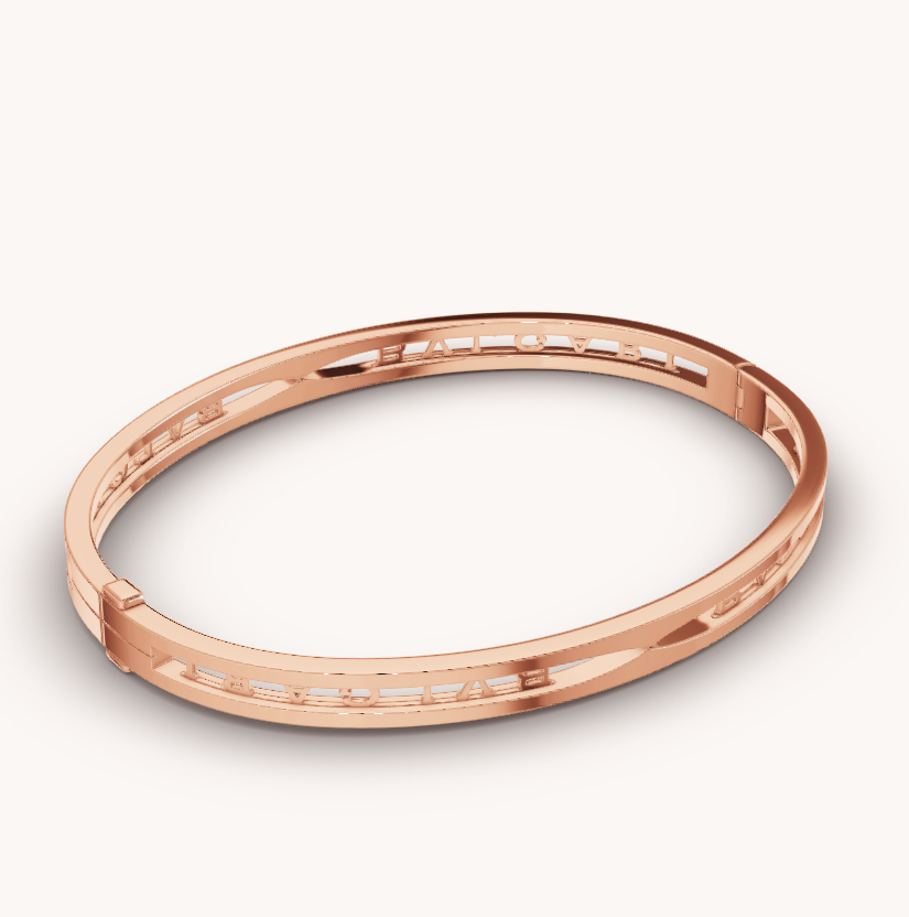 [Dawnora Jewelry]ZERO 1 SPIRAL LOGO PINK GOLD BRACELET