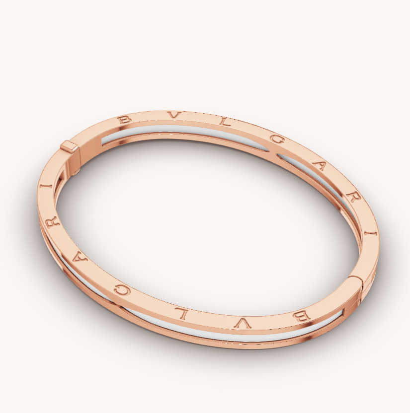[Dawnora Jewelry]ZERO 1 PINK GOLD WITH WHITE CERAMIC BRACELET