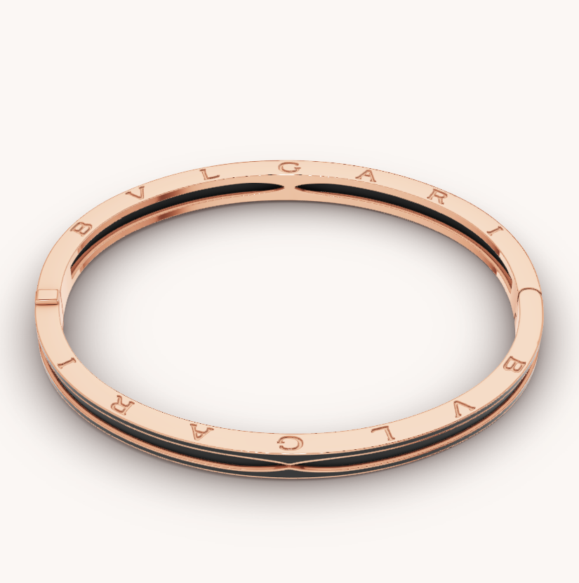 [Dawnora Jewelry]ZERO 1 PINK GOLD WITH MATTE BLACK CERAMIC BRACELET