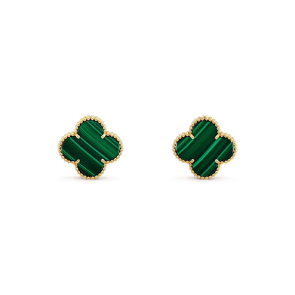 [Dawnora Jewelry]CLOVER MINI 9.5MM MALACHITE  EARRINGS