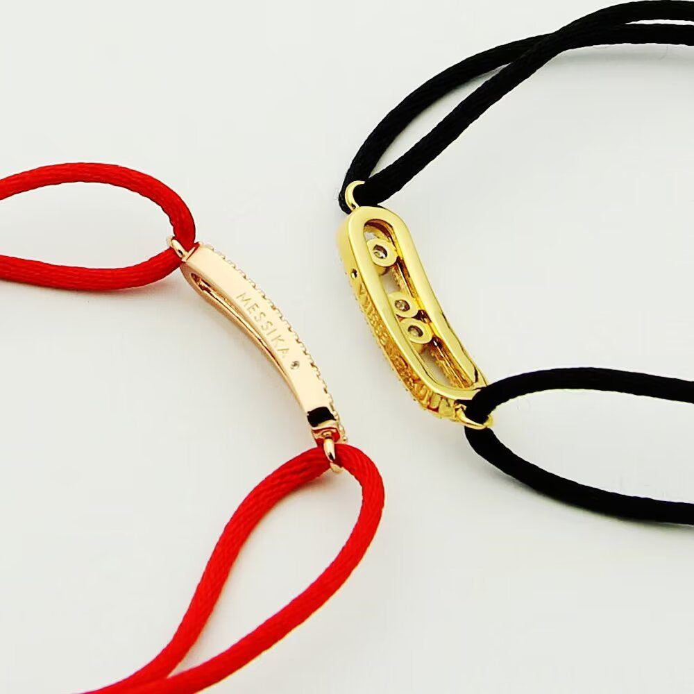 [Dawnora Jewelry]Care(Medium-3.5mm) pink cord pavé bracelet