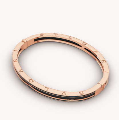 [Dawnora Jewelry]ZERO 1 PINK GOLD WITH MATTE BLACK CERAMIC BRACELET