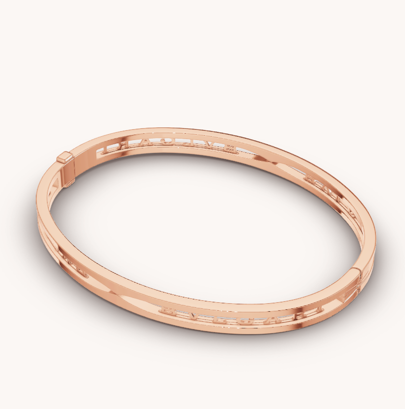 [Dawnora Jewelry]ZERO 1 SPIRAL LOGO PINK GOLD BRACELET