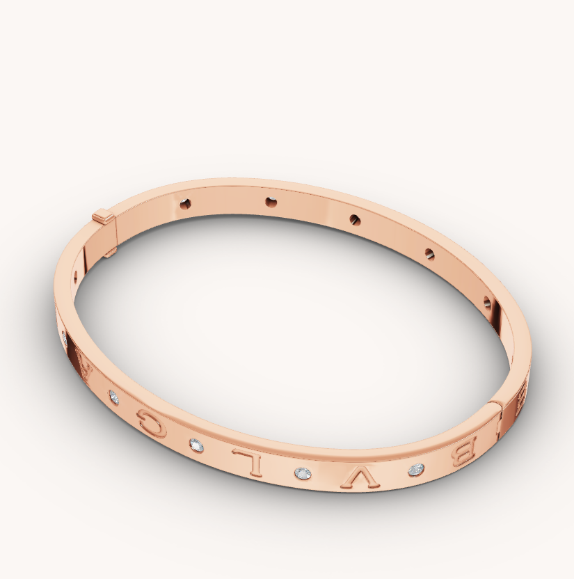 [Dawnora Jewelry]ZERO 1 PINK GOLD 12 DIAMONDS BRACELET