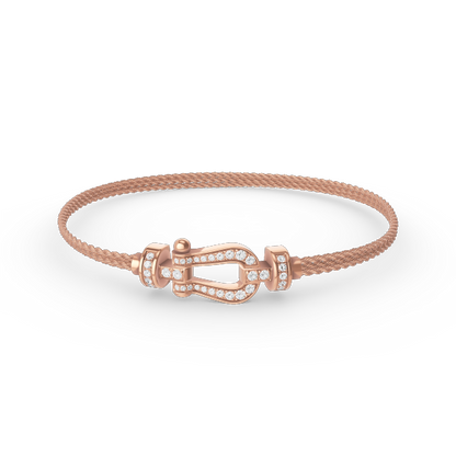 [Dawnora Jewelry]FORCE SMALL HORSESHOE  DIAMOND CHAIN ROPE BRACELET